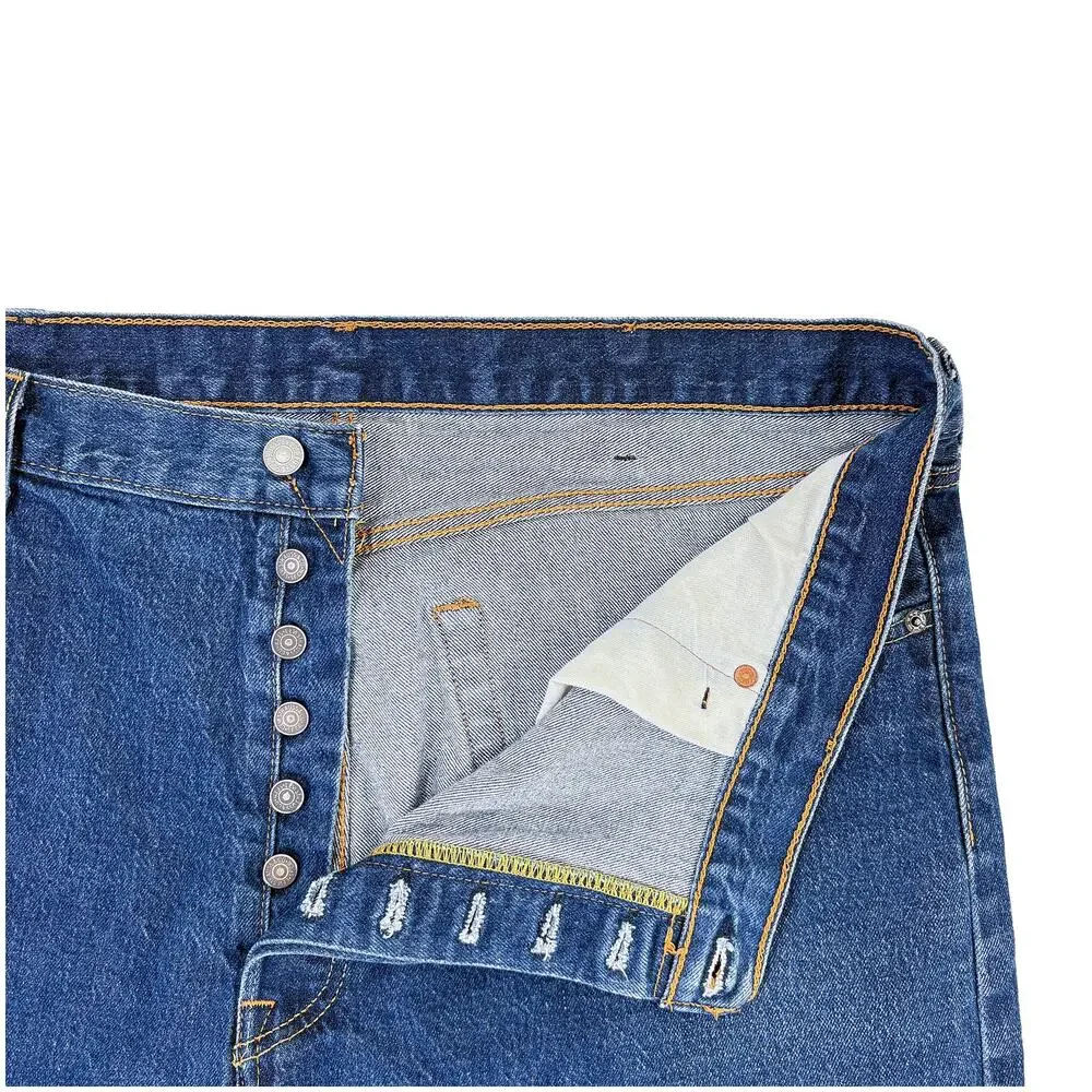 Levi’s 501 Original Fit Jeans Mens 42x30 Dark Wash Button Fly Straight Leg Denim